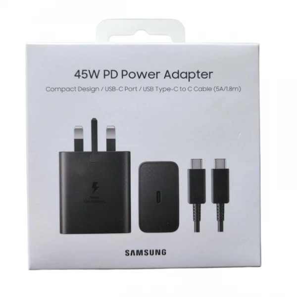 شارژر دیواری 45 وات سامسونگ به همراه کابل تبدیل USB-C