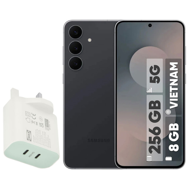 گوشی موبایل سامسونگ مدل Galaxy S25 FE دو سیم کارت ظرفیت 256 گیگابایت و رم 8 گیگابایت - ویتنام - به همراه شارژر 45 دو پورت ایکیا