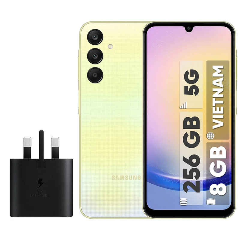 گوشی موبایل سامسونگ مدل Galaxy A25 دو سیم کارت ظرفیت 256 گیگابایت و رم 8 گیگابایت به همراه شارژر سامسونگ - ویتنام