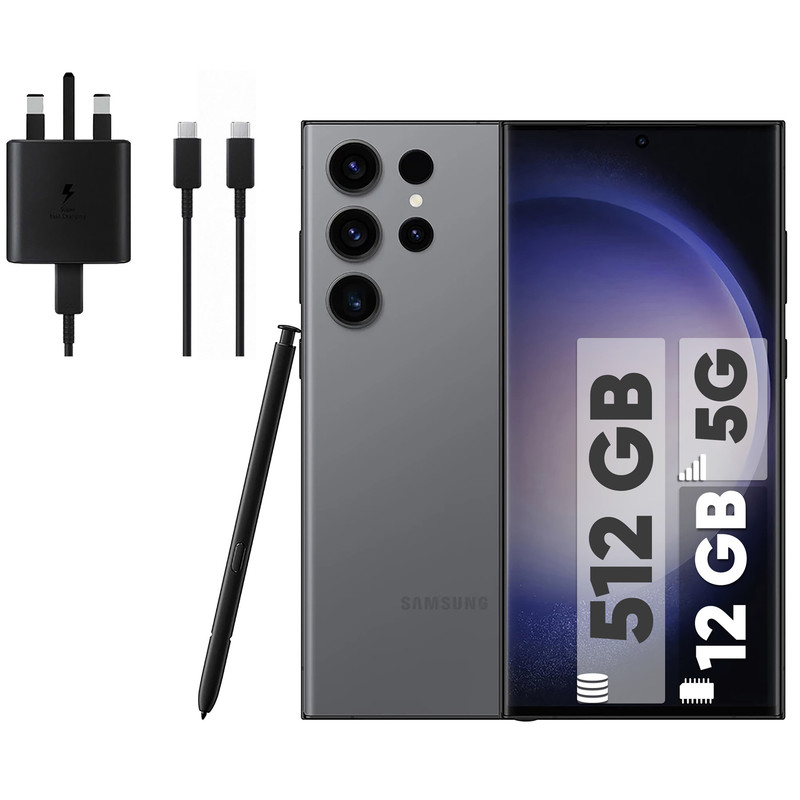گوشی موبایل سامسونگ مدل Galaxy S23 Ultra دو سیم کارت ظرفیت 512 گیگابایت و رم 12 گیگابایت به همراه شارژر 45 وات سامسونگ