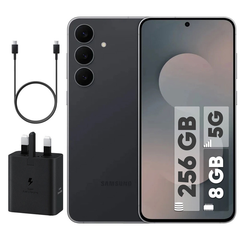 گوشی موبایل سامسونگ مدل Galaxy S25 FE دو سیم کارت ظرفیت 256 گیگابایت و رم 8 گیگابایت - به همراه شارژر 45 وات سامسونگ و کابل شارژ USB-C به طول 1.8 متر