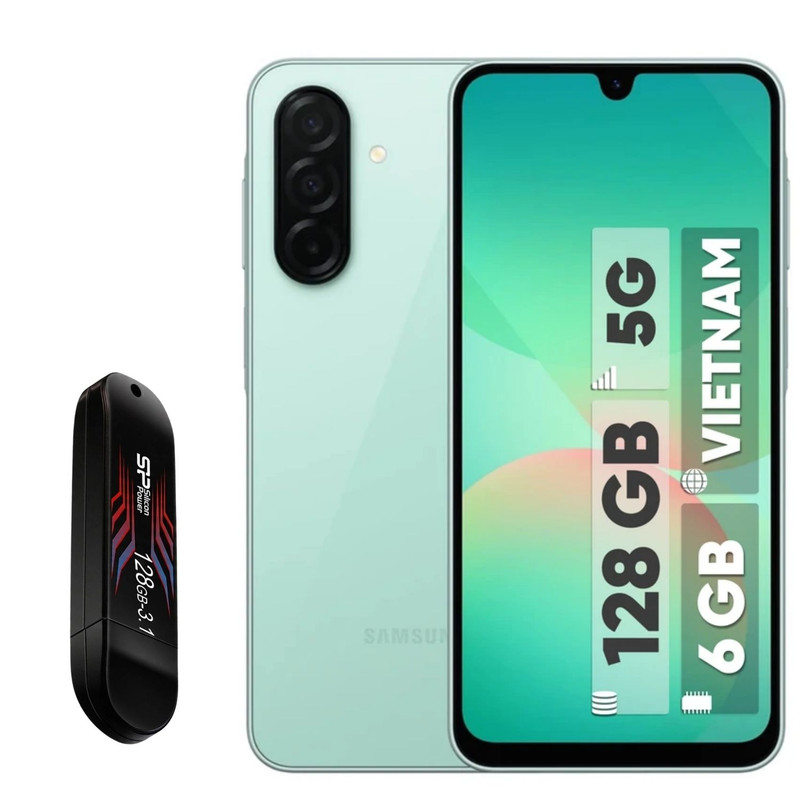 گوشی موبایل سامسونگ مدل Galaxy A26 دو سیم کارت ظرفیت 128 گیگابایت و رم 6 گیگابایت - ویتنام - به همراه فلش مموری سیلیکون پاور مدل Blaze B10 ظرفیت 128 گیگابایت