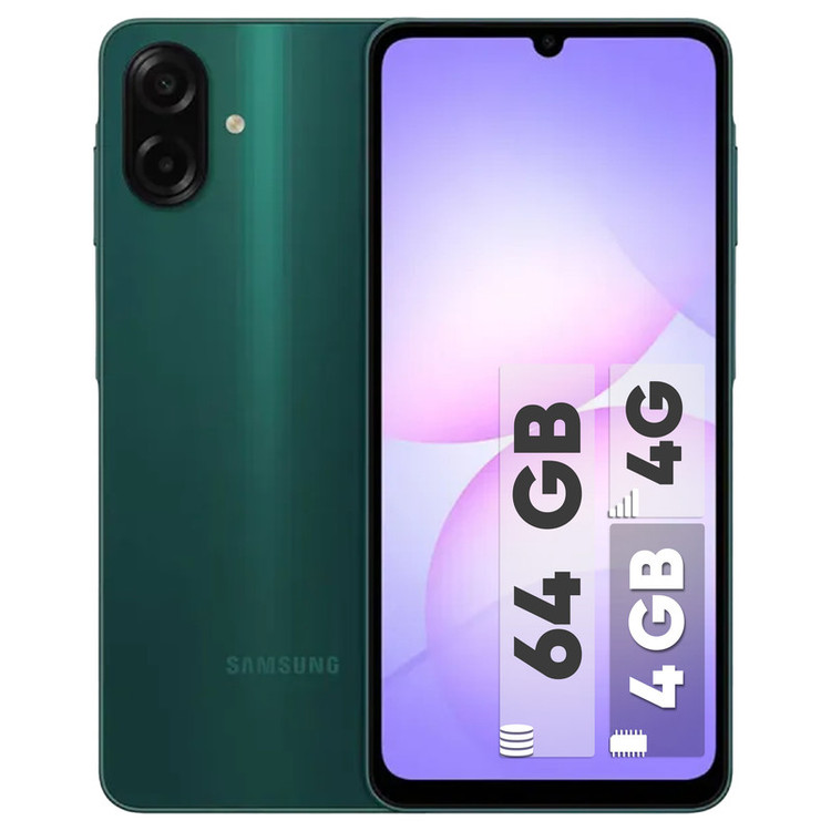 گوشی موبایل سامسونگ مدل Galaxy A07 دو سیم کارت ظرفیت 64 گیگابایت و رم 4 گیگابایت - به همراه شارژر 25 وات سامسونگ، کاور سیلیکونی و محافظ صفحه نمایش