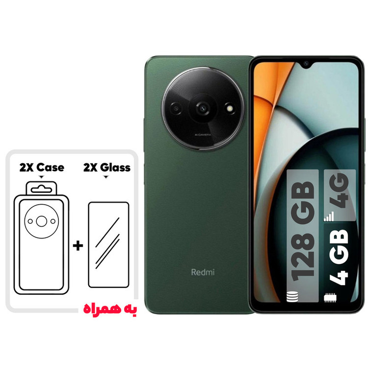 گوشی موبایل شیائومی مدل Redmi A3 دو سیم کارت ظرفیت 128 گیگابایت و رم 4 گیگابایت - به همراه 2 عدد قاب و 2 عدد محافظ صفحه نمایش