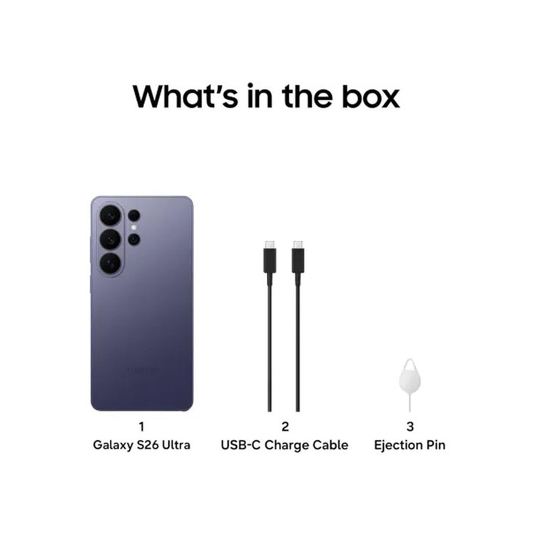 گوشی موبایل سامسونگ مدل Galaxy S26 Ultra دو سیمکارت ظرفیت 256 گیگابایت و رم 12 گیگابایت - ویتنام - به همراه شارژر 50 وات دو پورت سامسونگ