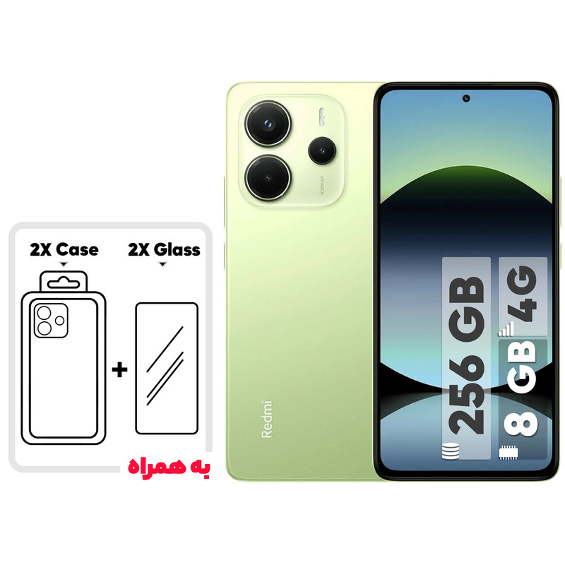 گوشی موبایل شیائومی مدل Redmi Note 14 4G دو سیم کارت ظرفیت 256 گیگابایت و رم 8 گیگابایت - به همراه 2 عدد کاور و 2 عدد محافظ صفحه نمایش