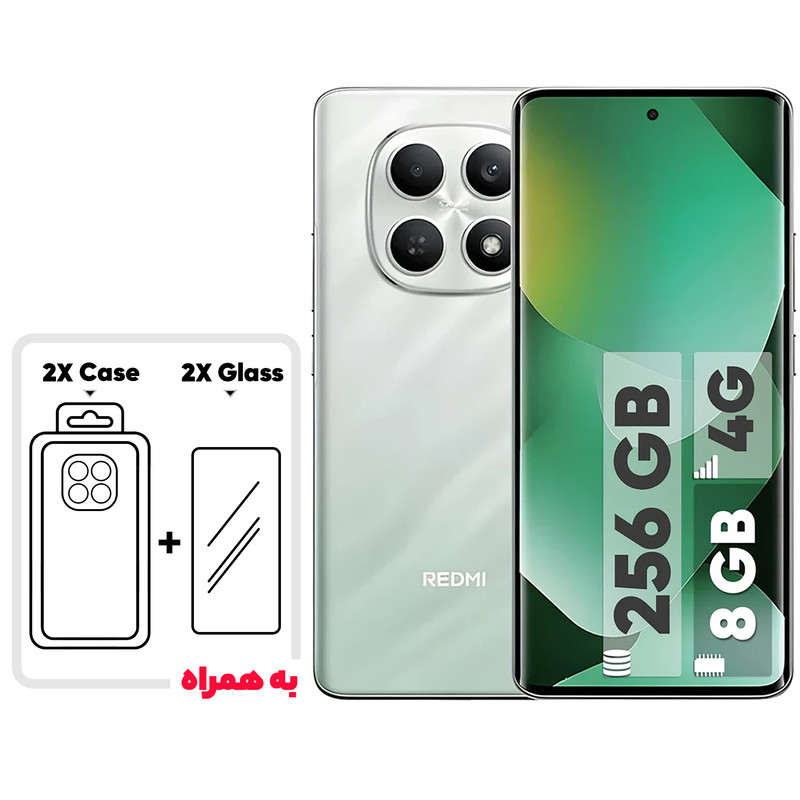 گوشی موبایل شیائومی مدل Redmi Note 15 4G دو سیم کارت ظرفیت 256 گیگابایت و رم 8 گیگابایت - به همراه 2 عدد کاور و 2 عدد محافظ صفحه نمایش