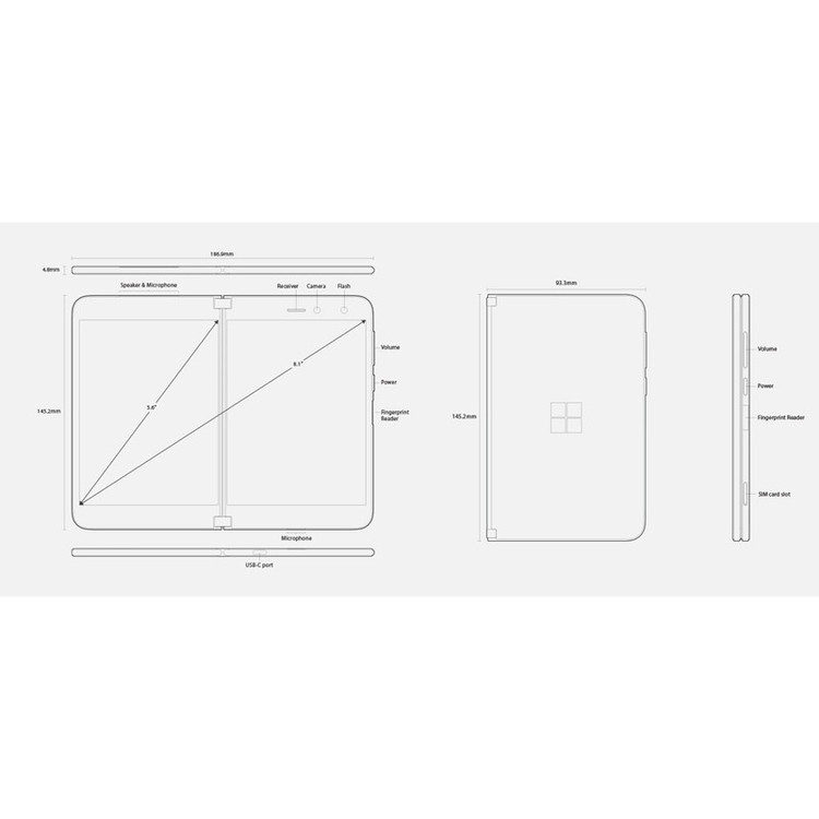 گوشی موبایل مایکروسافت مدل Surface Dou تک سیم کارت ظرفیت 256 گیگابایت و رم 6 گیگابایت