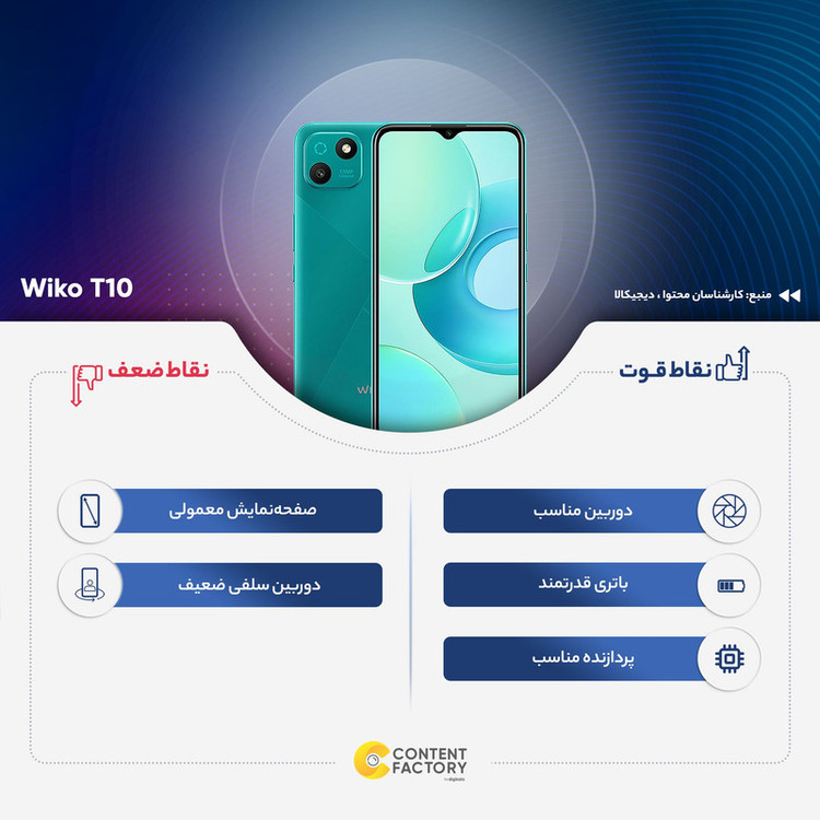 گوشی موبایل ویکو مدل T10 دو سیم کارت ظرفیت 64 گیگابایت و رم 2 گیگابایت