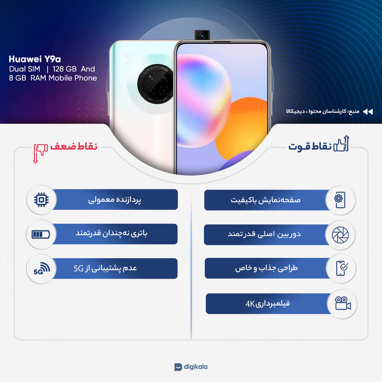 گوشی موبایل هوآوی مدل Y9a FRL-L22 دو سیم کارت ظرفیت 128 گیگابایت و رم 8 گیگابایت