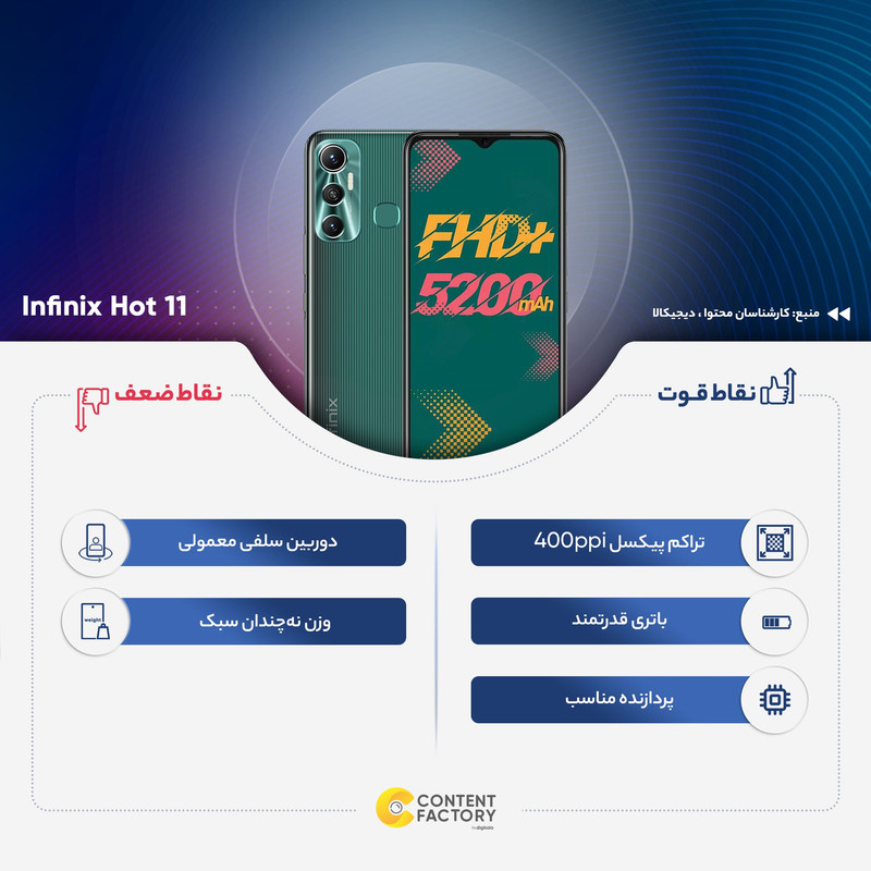 گوشی موبایل اینفینیکس مدل Hot 11 دو سیم کارت ظرفیت 64 گیگابایت و رم 4 گیگابایت
